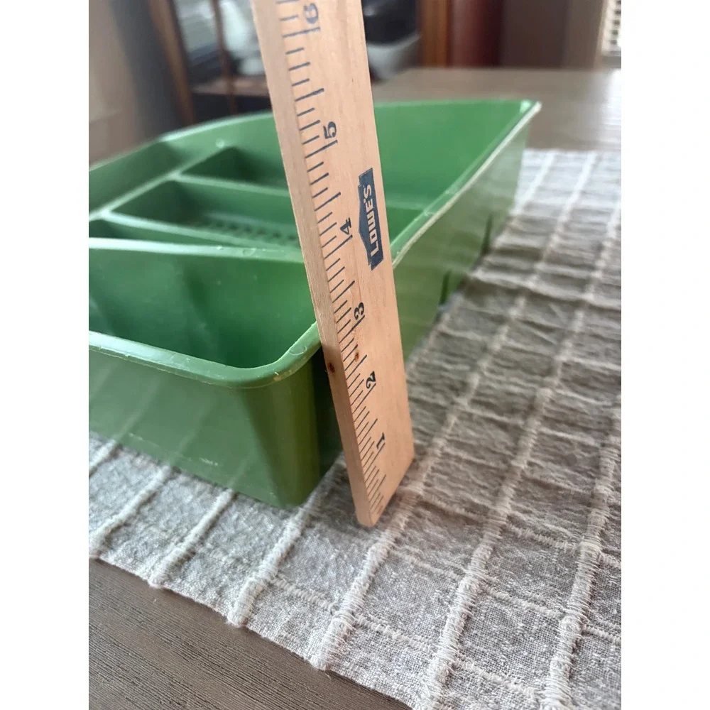 Vintage Deka Plastics Avocado Green Silverware Drawer Organizer Tray No 196 USA